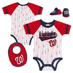 Walmart Newborn & Infant White Washington Nationals Base Hitter Bodysuit, Bib & Bootie Set offer