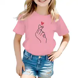 Walmart ZPWKLM ZPWKLM Tops For Newborn Printed Short Sleeve Crewneck Blouse For Girls Boys size 9-10T offer