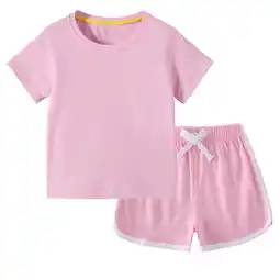 Walmart ZyeKqe Toddler Baby Girl Summer Clothes Short Sleeve T Shirt Tops Casual Shorts Infant Outfit offer