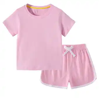 Walmart ZyeKqe Toddler Baby Girl Summer Clothes Short Sleeve T Shirt Tops Casual Shorts Infant Outfit offer