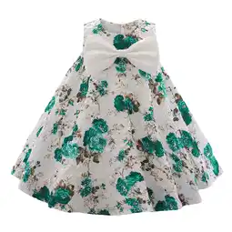 Walmart ZPWKLM Puff Dress For Girls Bowknot Flower Sleeveless Party Pageant Party Dress For Girl size 6-12M offer