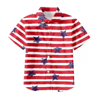 Walmart ZPWKLM ZPWKLM Tops For Infnat Trendy Short Sleeve Independence Day July Prints Blouse For size 3-4T offer