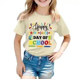 Walmart ZPWKLM Casual Shirt For Infnat Print Round Neck Loose Short Sleeve Clothes For Kids size 3-4T offer