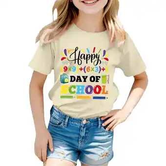 Walmart ZPWKLM Casual Shirt For Infnat Print Round Neck Loose Short Sleeve Clothes For Kids size 3-4T offer