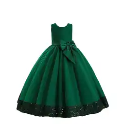 Walmart Dresses for Teens Sequin Big Bow Sleeveless with Flower Princess Toddler Dress Black 4-5 Years offer