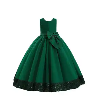 Walmart Dresses for Teens Sequin Big Bow Sleeveless with Flower Princess Toddler Dress Black 4-5 Years offer
