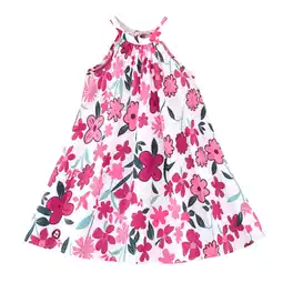Walmart Teen Dresses Sleeveless Suspenders Flowers Prints Casual Long Toddler Dress Pink 6-7 Years offer