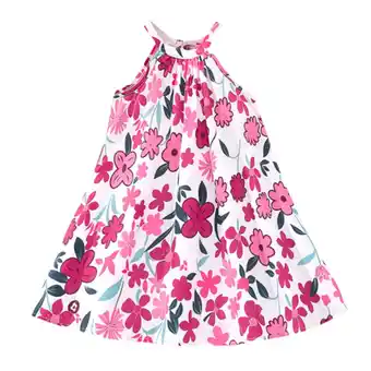 Walmart Teen Dresses Sleeveless Suspenders Flowers Prints Casual Long Toddler Dress Pink 6-7 Years offer