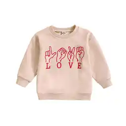 Walmart ZPWKLM ZPWKLM Crewneck Tops For Toddler Letter Print Long Sleeve Clothes For Baby size 18-24M offer