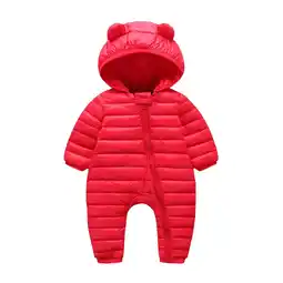 Walmart AherBiu Newborn Baby Clothes Unisex Boys Girls Onesie Puffer Coats Zip up Hooded Rompers Jumpsuits offer