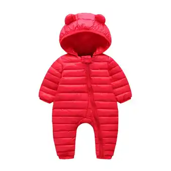 Walmart AherBiu Newborn Baby Clothes Unisex Boys Girls Onesie Puffer Coats Zip up Hooded Rompers Jumpsuits offer