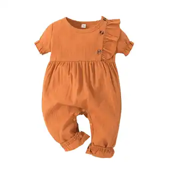 Walmart ZPWKLM Casual Solid Short Sleeve Romper For Infant Jumpsuit For Kid Summer Holiday size 6-9M offer