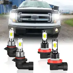 Walmart For Dodge Ram 1500 2500 3500 2009-2018 LED Headlight Bulbs 9005 High Beam + H11 Low Beam Pack of 4 offer