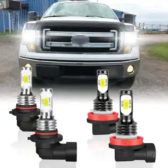 Walmart For Dodge Ram 1500 2500 3500 2009-2018 LED Headlight Bulbs 9005 High Beam + H11 Low Beam Pack of 4 offer