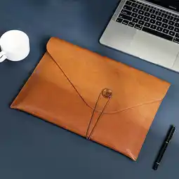 Walmart Leather File Bag A4 File Bag Briefcase Button Business Office Storage Portable Large Capacity Folder offer