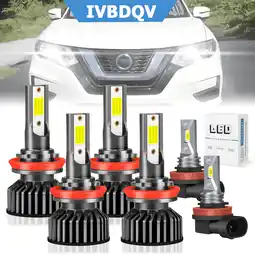 Walmart For Nissan Rogue 2015-2020 LED Headlight Bulbs H11 Hi/Lo Beam Fog light 6pcs offer