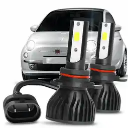 Walmart For Fiat 500 2012-2018 9012 LED Headlight Kit car High Low beam Bulbs HIR2 6000K offer
