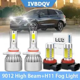 Walmart For 2019 2020 Chevy Equinox LED Headlight Bulbs 9012 Hi/Lo Beam H11 Fog Light 6000k 4Pack offer