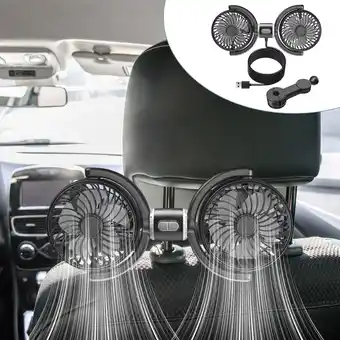 Walmart Lexifdre Car Fan Small Fan for Two-Head Car Rear Seat Artifact Strong Wind Usb Car Electric Fan offer