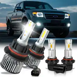 Walmart 4x LED Headlight HB5 9007 Hi+Lo 9145 H10 Fog Light Bulbs Kit for Ford Ranger 2001-2011 offer