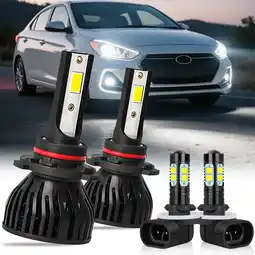 Walmart For Hyundai Accent 2014-2018 with projector LED Headlight Bulbs Kit High Low Beam 6000K Ultra White offer