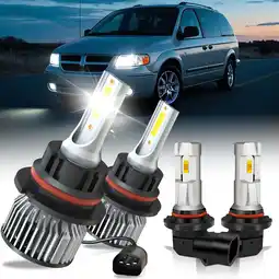 Walmart For Dodge Caravan Grand Caravan 2001-2005 - LED Headlight Bulbs 9007 + Fog Light 9006 offer