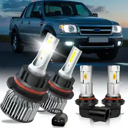 Walmart LED Headlight HB5/9007 + 9145/H10 Fog Light Bulbs Kit for Ford Ranger 2007-2011 offer