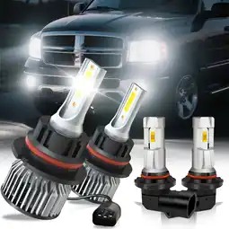 Walmart For 2002 2003 2004 2005 Dodge Ram 1500 2500 - 9007 LED Headlight + 9006 Fog Light 6000K White 4 Pack offer