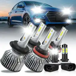Walmart H7 H11 881 LED Headlight High Low Beam Fog Light Bulbs Upgrade Kit 6000K Crystal White 6x offer