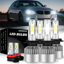 Walmart Fits 2006-2011 BMW 323i LED Headlight Bulbs High Low Beam Fog light Set 6 LED Light Bulbs offer
