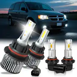 Walmart For Dodge Grand Caravan 2001-2007 LED Headlight Bulbs 9007 High/Low Beam 9145 Fog Light 6000k 4pcs offer