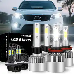 Walmart For Kia Sorento 2011-2013 6x H1 H11 LED Combo Headlight High Low Beam Bulbs 881 Fog lights Kit offer