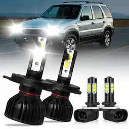 Walmart For Ford Escape 2001-2004 LED Headlight Bulbs 9003/H4 HighLow Beam 881 Fog Light 4pcs,14000LM offer