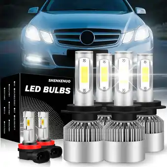 Walmart For Mercedes-Benz E550 2008-2012 Combo LED Headlight Hi/Lo Bulb+Fog Lamp 6000K offer