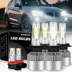 Walmart Fits BMW X3 2004-2014 LED Headlight Bulbs High Low Beam Fog Light Set 6000K White 6pcs offer