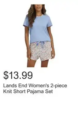Costco Lands End Women's 2-piece Knit Short Pajama Set offer