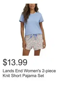 Costco Lands End Women's 2-piece Knit Short Pajama Set offer