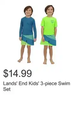 Costco Lands' End Kids' 3-piece Swim Set offer