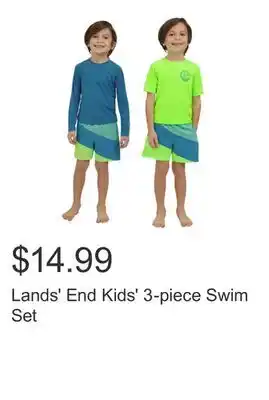 Costco Lands' End Kids' 3-piece Swim Set offer