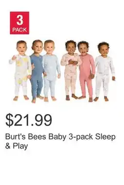 Costco Burt's Bees Baby 3-pack Sleep & Play offer