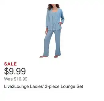 Costco Live2Lounge Ladies' 3-piece Lounge Set offer