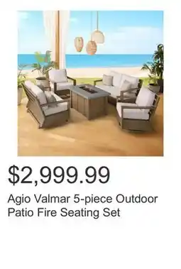 Costco Agio Valmar 5-piece Outdoor Patio Fire Seating Set offer