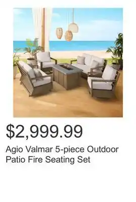 Costco Agio Valmar 5-piece Outdoor Patio Fire Seating Set offer