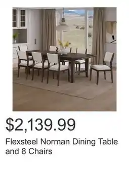 Costco Flexsteel Norman Dining Table and 8 Chairs offer