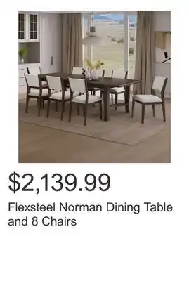 Costco Flexsteel Norman Dining Table and 8 Chairs offer