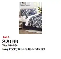 Belk Navy Paisley 6-Piece Comforter Set offer