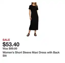 Belk Women's Short Sleeve Maxi Dress with Back Slit offer