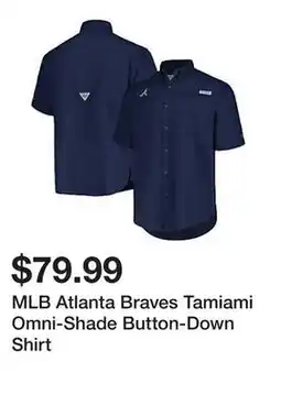 Belk MLB Atlanta Braves Tamiami Omni-Shade Button-Down Shirt offer