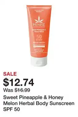 Belk Sweet Pineapple & Honey Melon Herbal Body Sunscreen SPF 50 offer