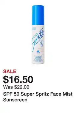 Belk SPF 50 Super Spritz Face Mist Sunscreen offer